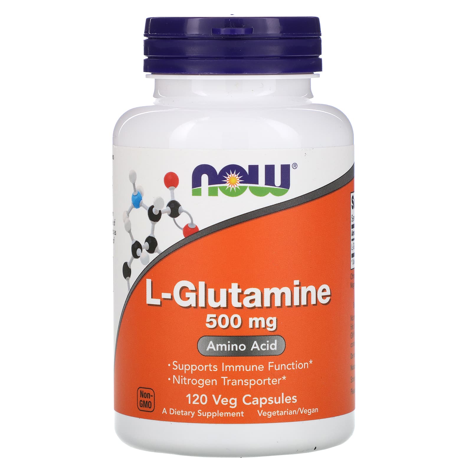 L-глютамін Now Foods L-Glutamine 500 мг, 120 вегетаріанських капсул (NOW-00092)