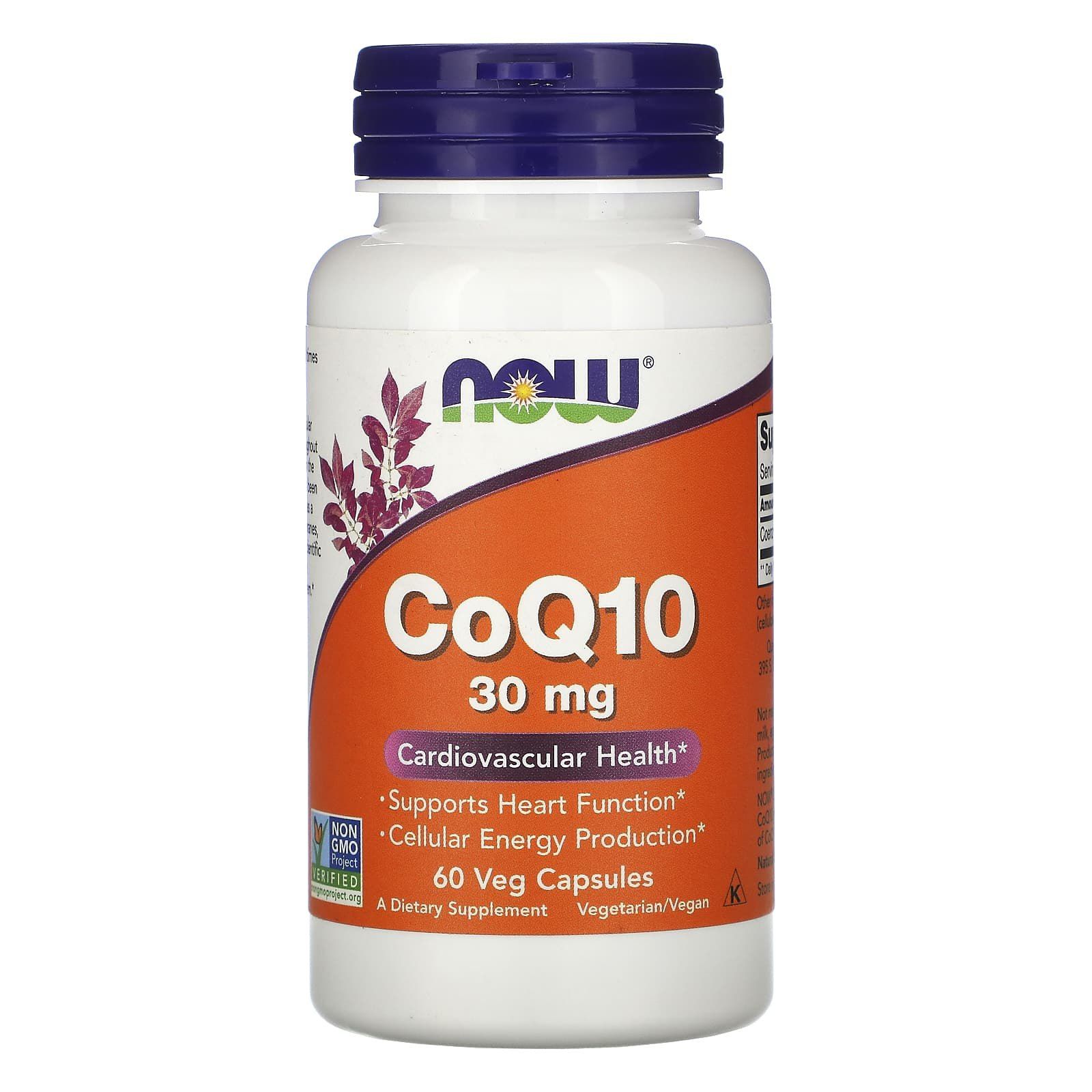 Коензим Q10 Now Foods CoQ10 30 мг, 60 вегетаріанських капсул (NOW-03184)
