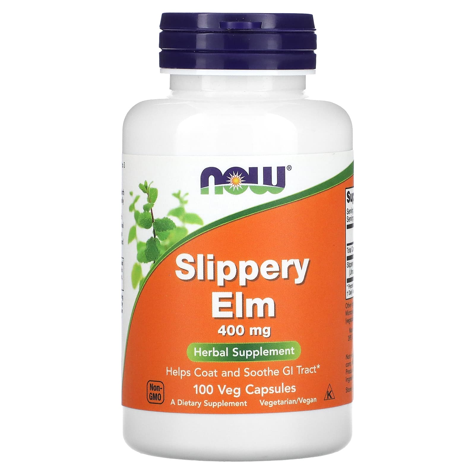 Слизький в'яз Now Foods (Slippery Elm) 400 мг, 100 вегетаріанських капсул (NOW-04750)