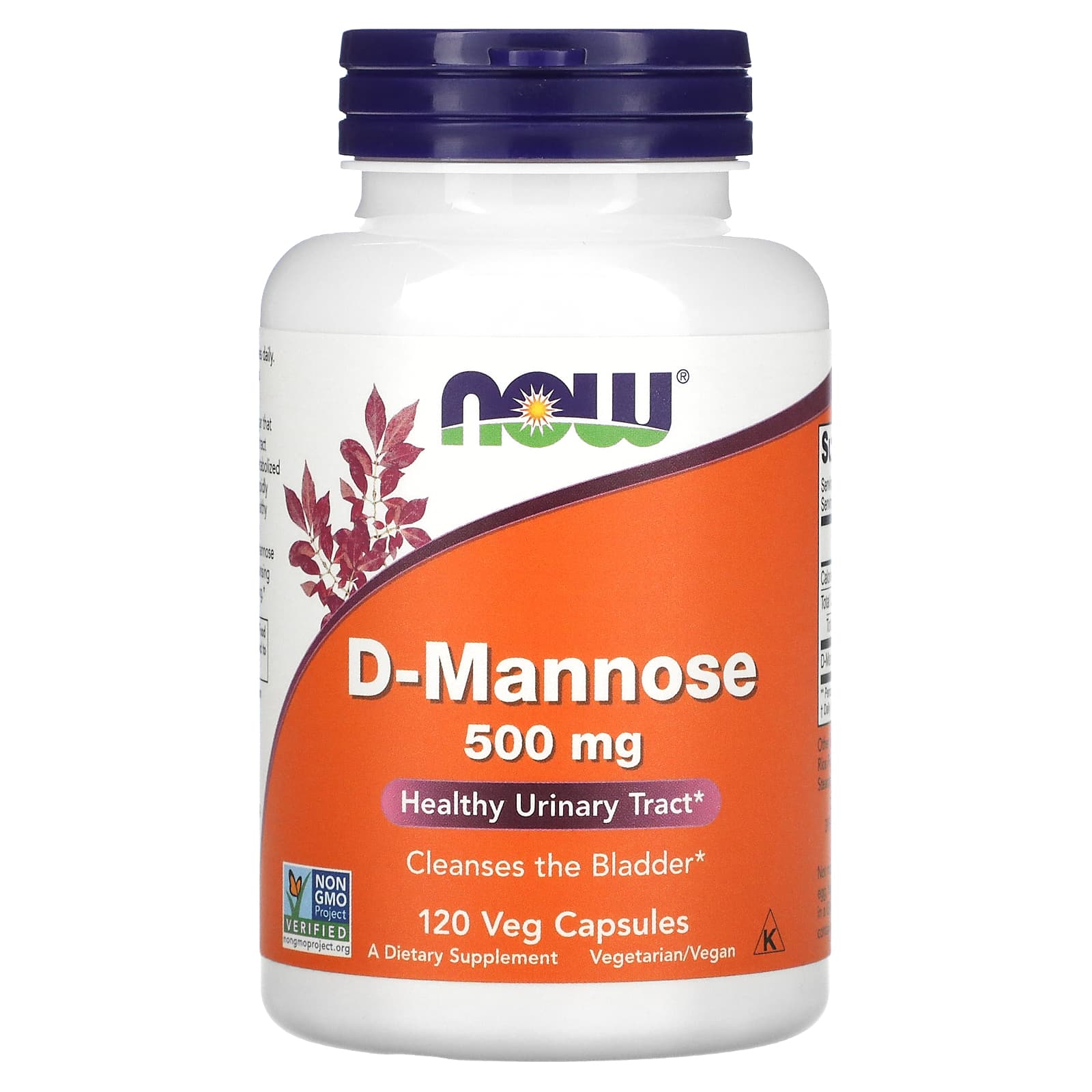 D-манноза Now Foods D-Mannose 500 мг, 120 вегетаріанських капсул (NOW-02811)