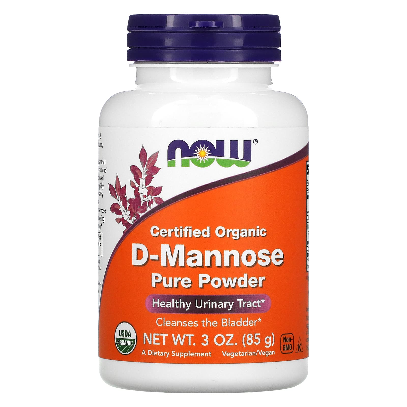 D-манноза Now Foods Certified Organic D-Mannose органік чистий порошок, 85 г (NOW-02810)