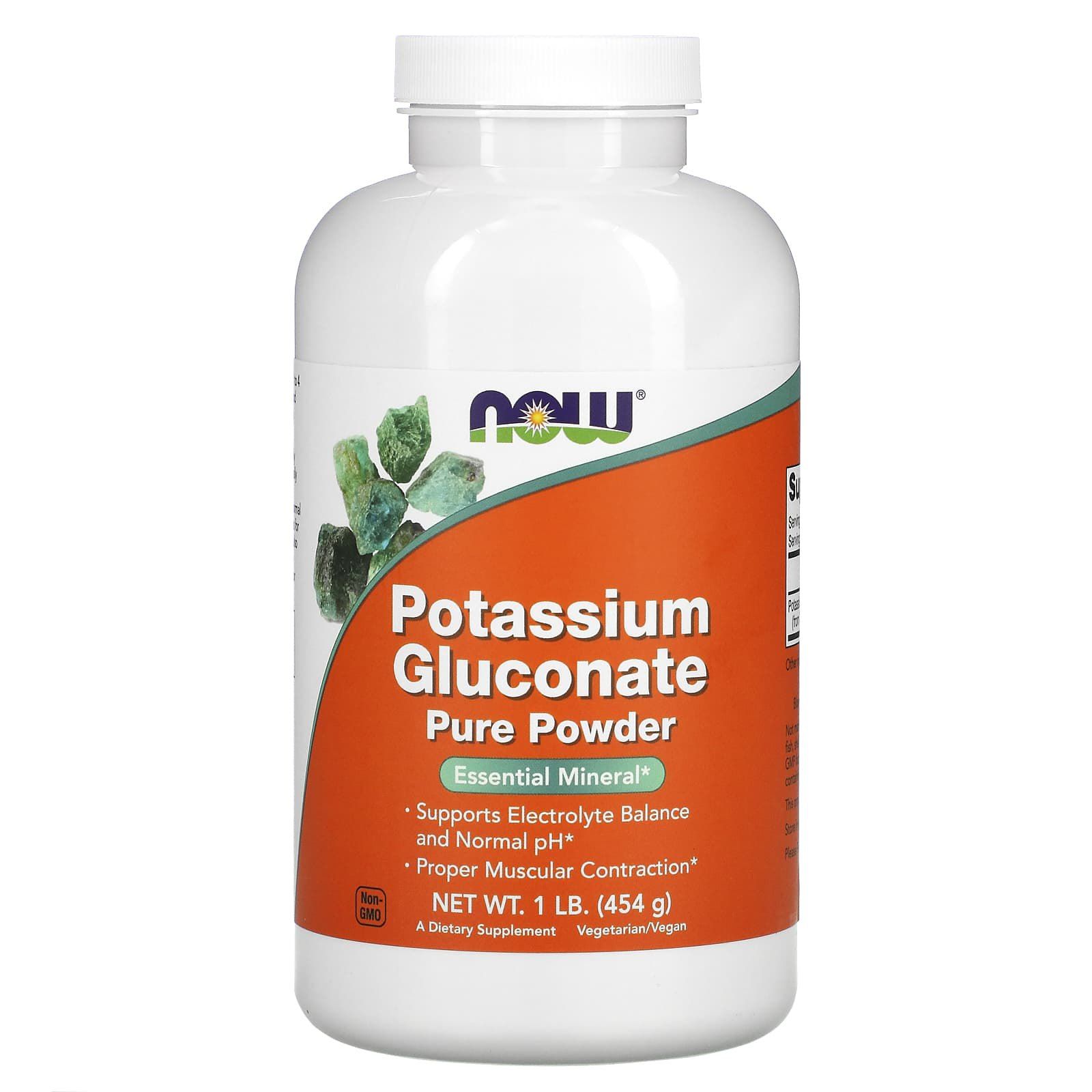 Калію глюконат Now Foods Potassium Gluconate чистий порошок, 454 г (NOW-01471)