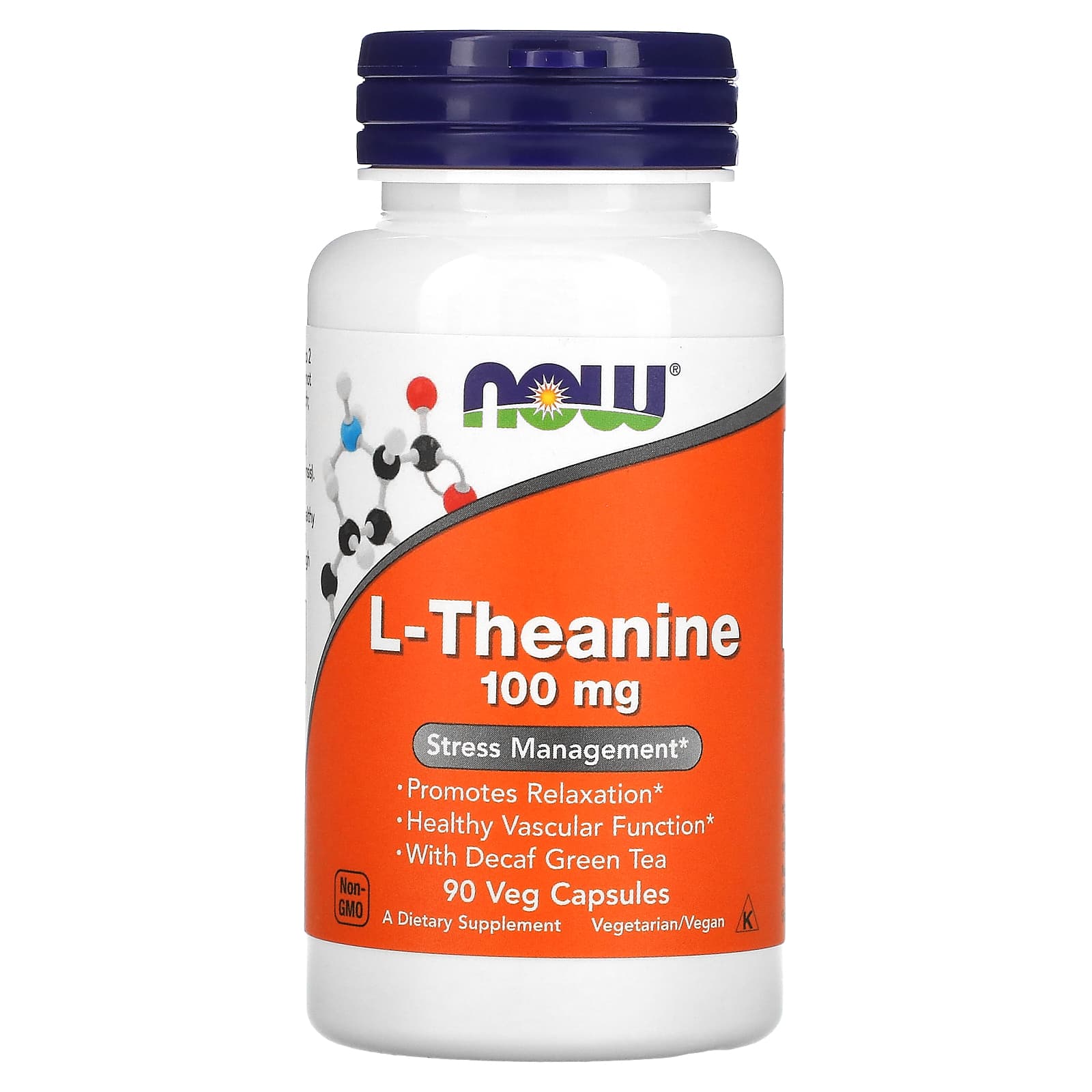 L-теанін Now Foods L-Theanine 100 мг, 90 вегетаріанських капсул (NOW-00145)