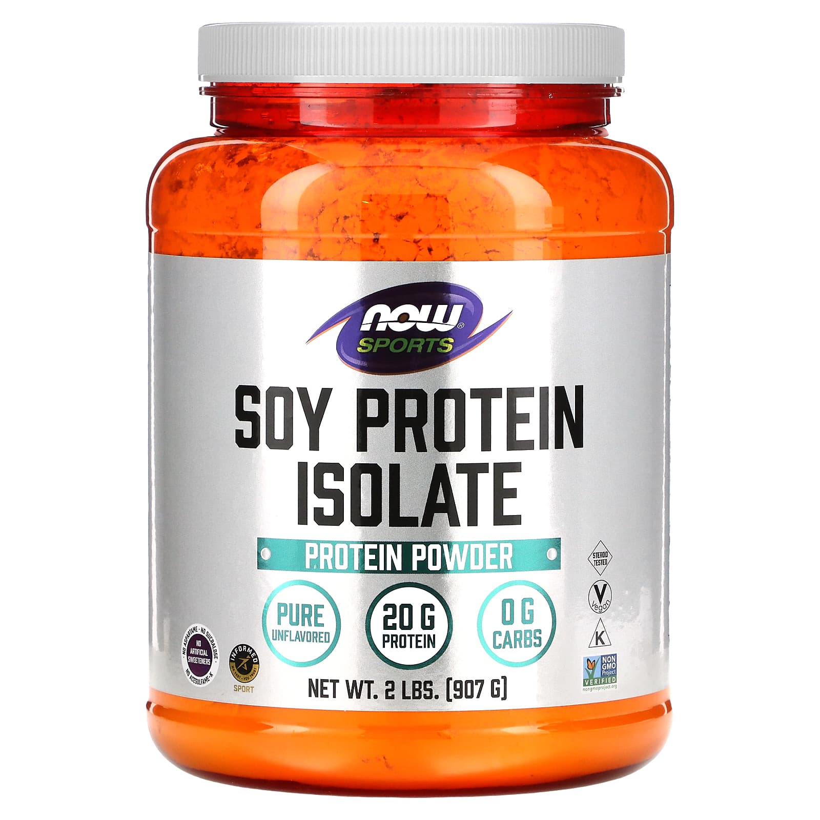Ізолят соєвого протеїну Now Foods Soy Protein Isolate Sports порошок чистий без смаку, 907 г (NOW-02152)
