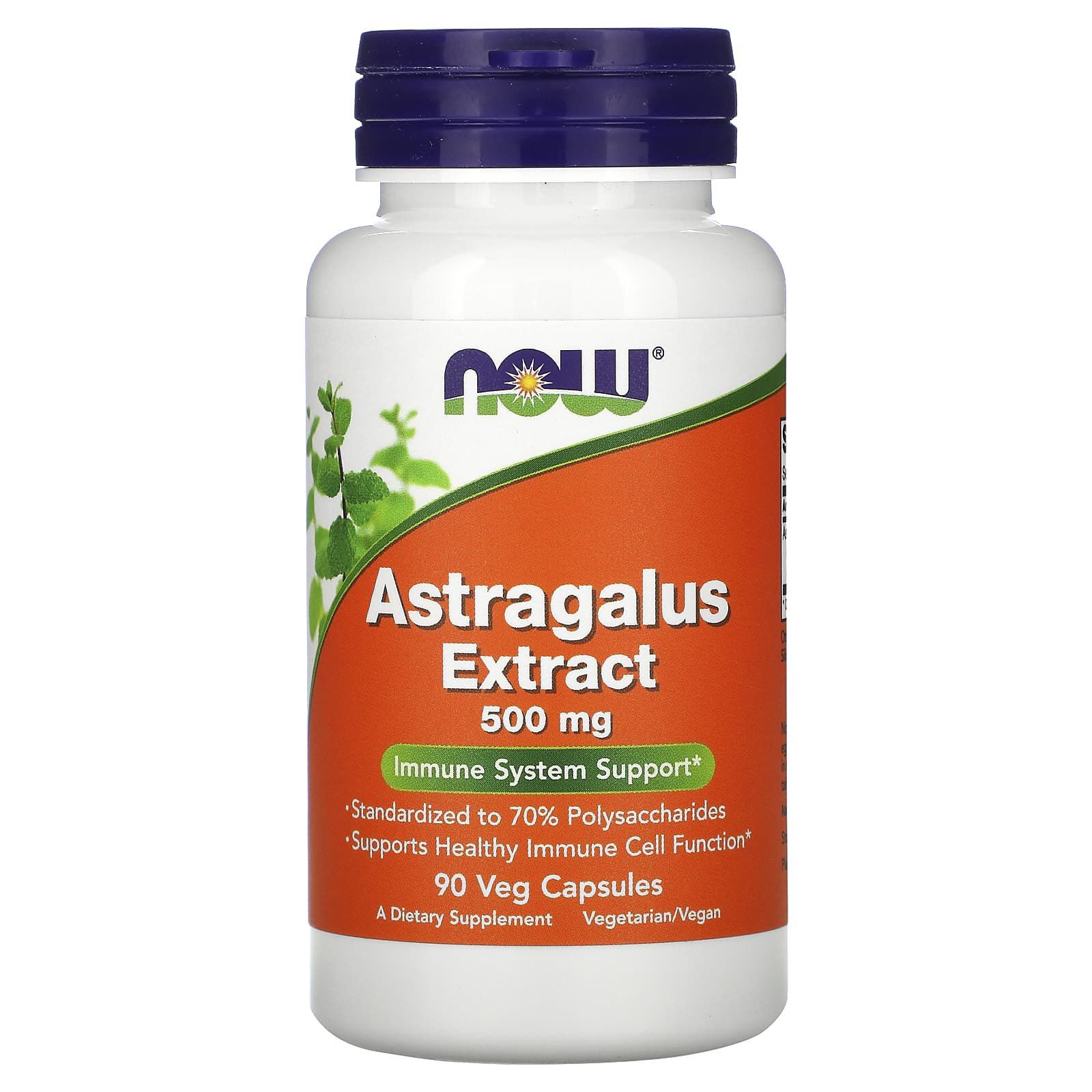 Екстракт Астрагалу Now Foods Astragalus 500 мг, 90 вегетаріанських капсул (NOW-04598)