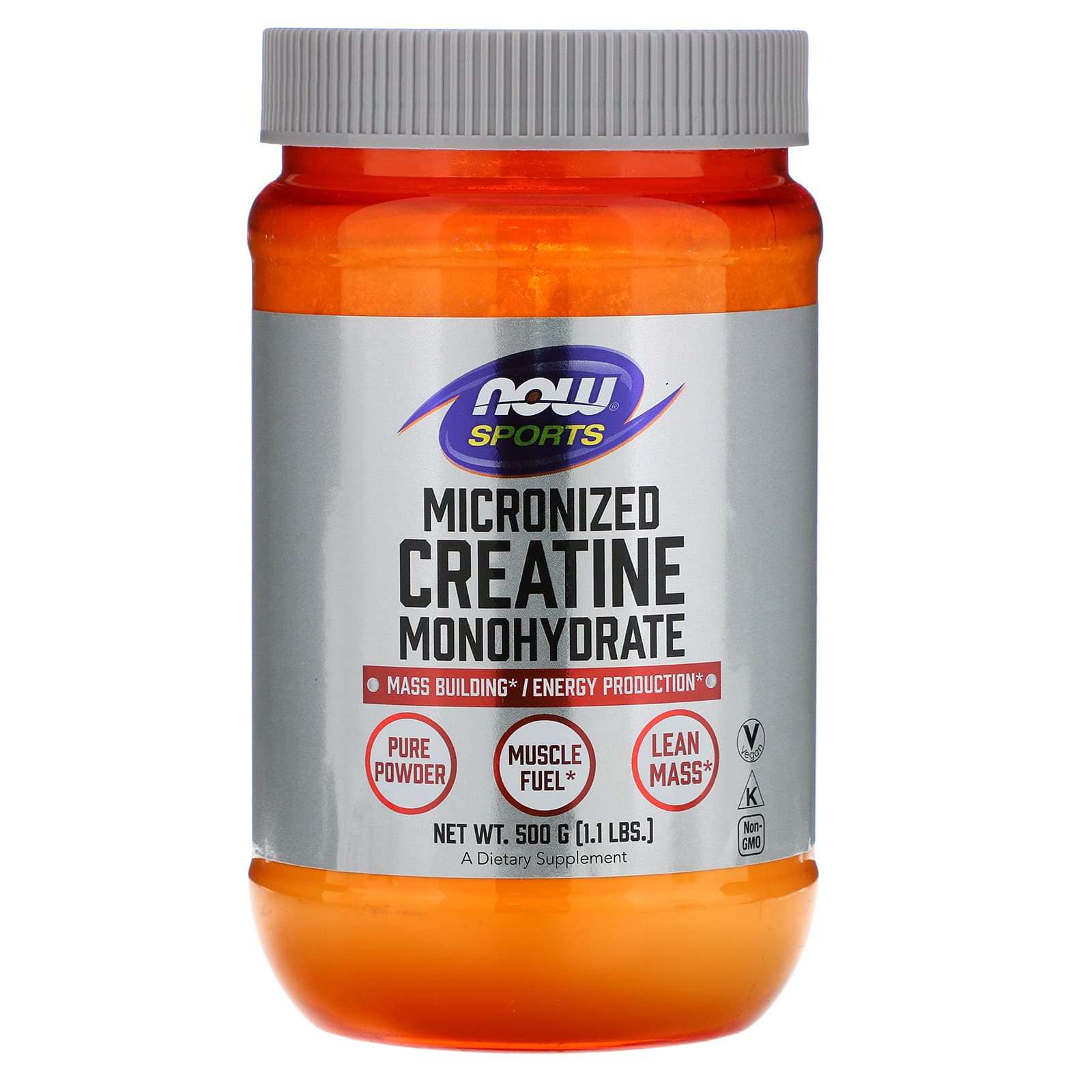 Креатин моногідрат Now Foods Micronized Creatine Monohydrate Sports мікронізований, 500 г (NOW-02038)