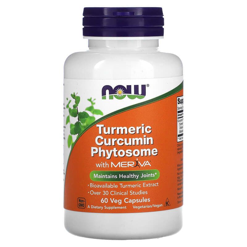Куркумін фітосома Now Foods Turmeric Curcumin Phytosome, 60 вегетаріанських капсул (NOW-04642)