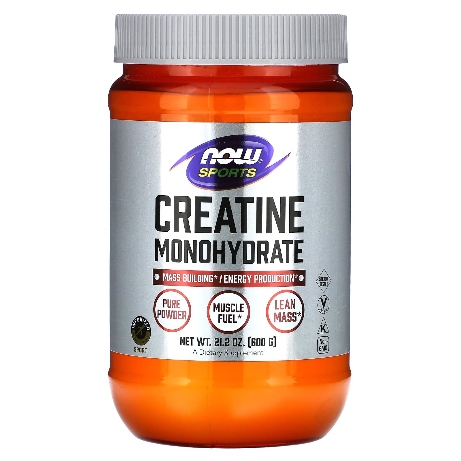 Креатин моногідрат NOW Foods Creatine Monohydrate Sports, 600 г (NOW-02031)