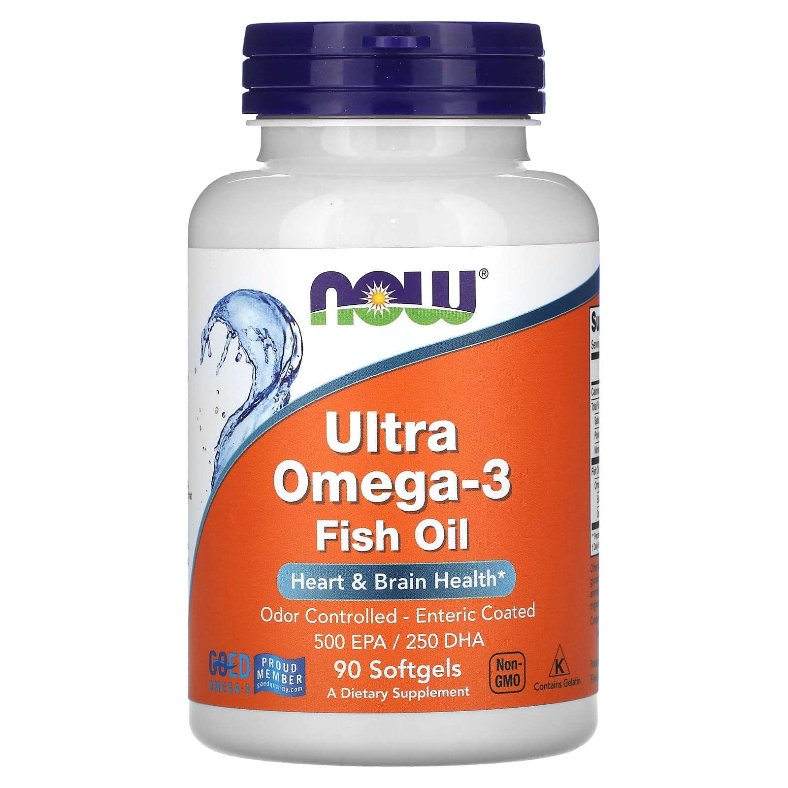 Супер омега 3 Now Foods Ultra Omega-3 500 EPA / 250 DHA, 90 капсул з кишковорозчинною оболонкою (NOW-01661)