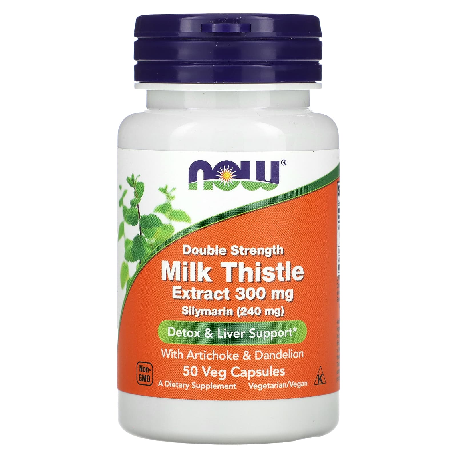Розторопша Now Foods Milk Thistle екстракт подвійна сила 300 мг, 50 вегетаріанських капсул (NOW-04738)