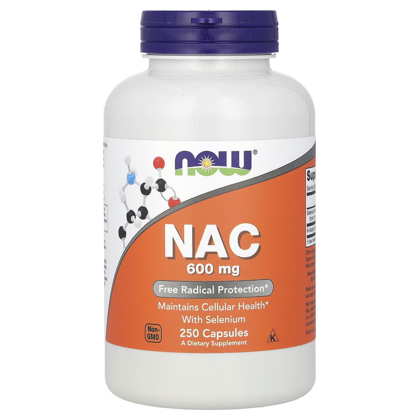 Ацетилцистеїн Now Foods NAC (N-Acetyl Cysteine) 600 мг, 250 вегетаріанських капсул (NOW-00086)