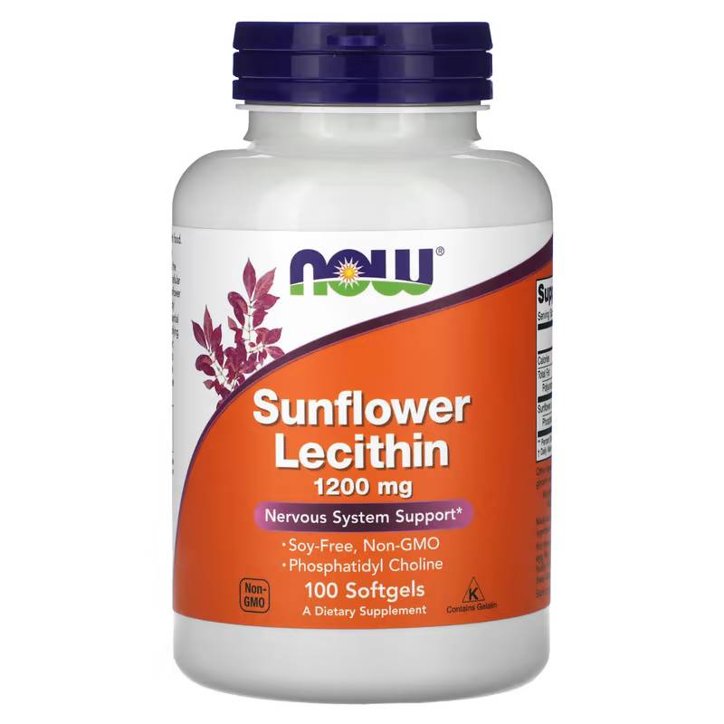 Соняшниковий лецитин Now Foods Sunflower Lecithin 1200 мг, 100 гелевих капсул (NOW-02311)