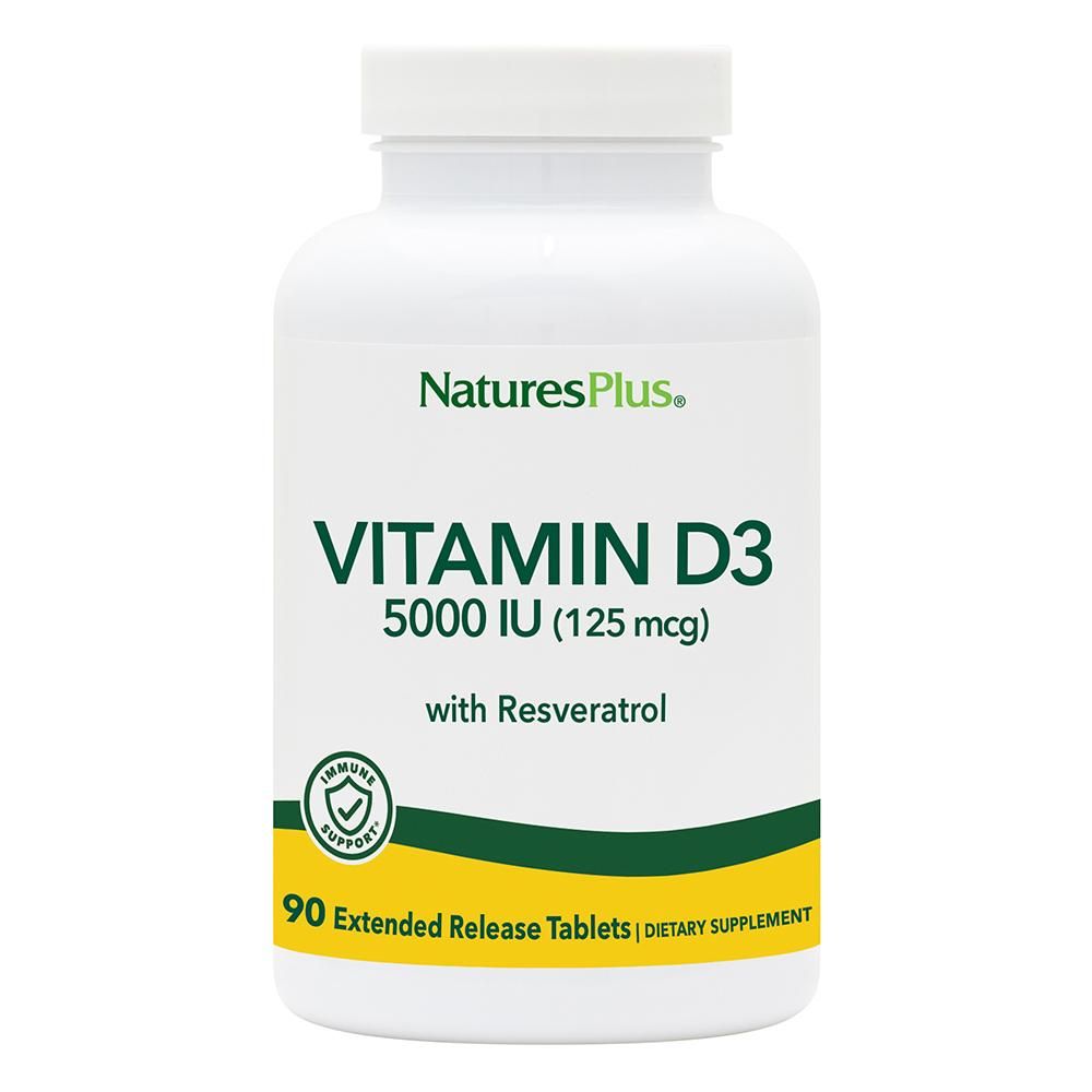 Вітамін D3 ультра Nature's Plus Ultra Vitamin D3 125 мкг (5000 МО), 90 таблеток з розширеним вивільненням (NAP-01047)