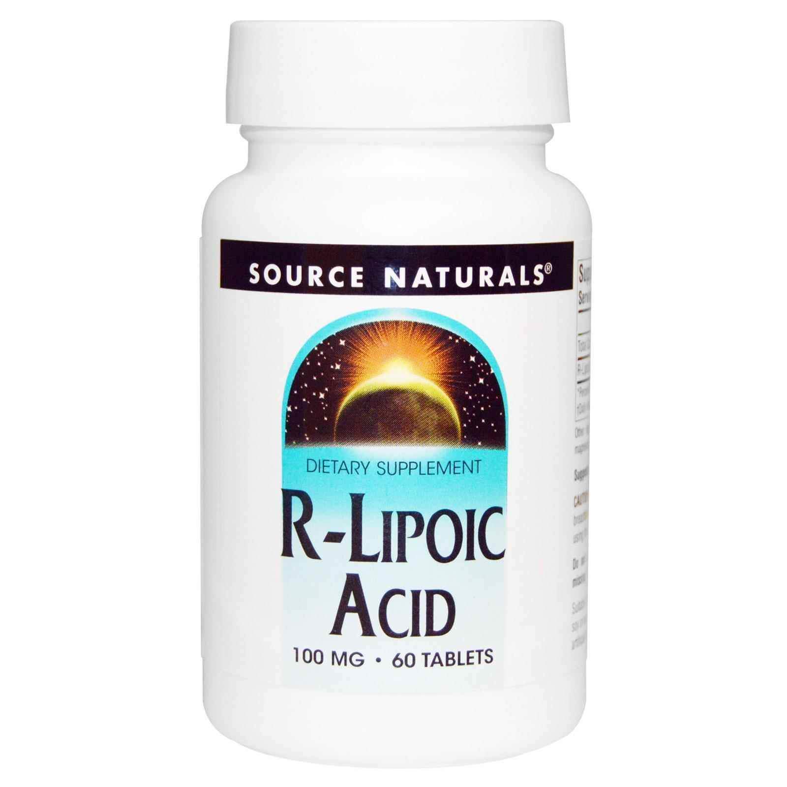 R ліпоєва кислота Source Naturals R-Lipoic Acid 100 мг, 60 таб. (SNS-01664)