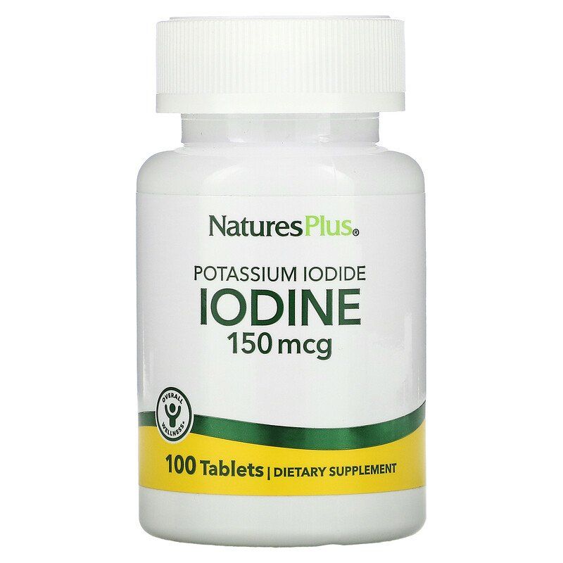 Йод Nature's Plus (йодид калію) Potassium Iodide 150 мкг, 100 таблеток (NAP-03371)