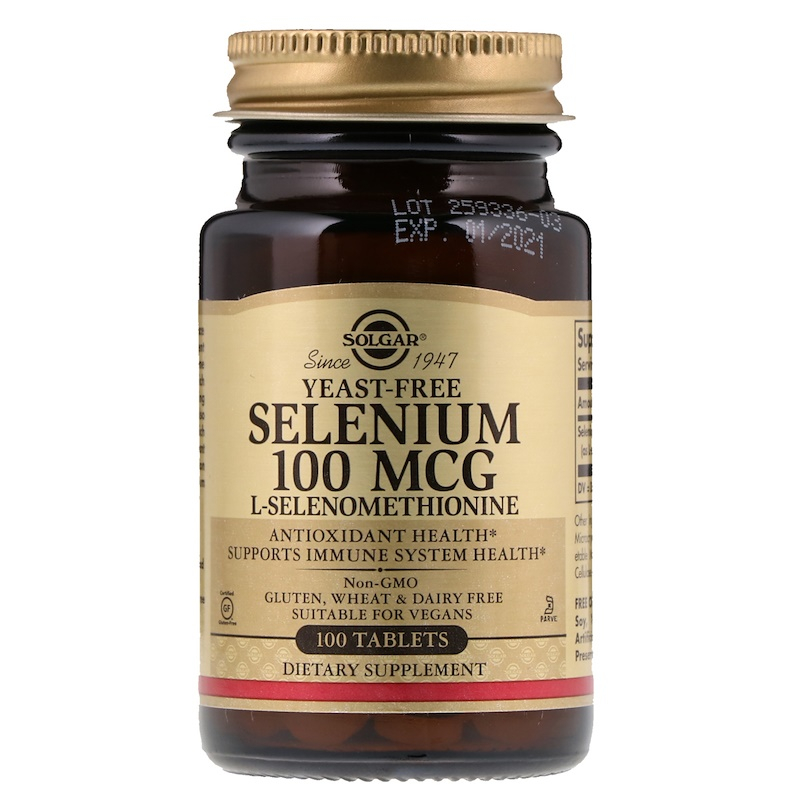 Селен без дріжджів Solgar Selenium 100 мкг, 100 таблеток (SOL-02551)
