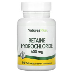 Бетаїну гідрохлорид Nature's Plus Betaine Hydrochloride 600 мг, 90 таблеток (NAP-04370)