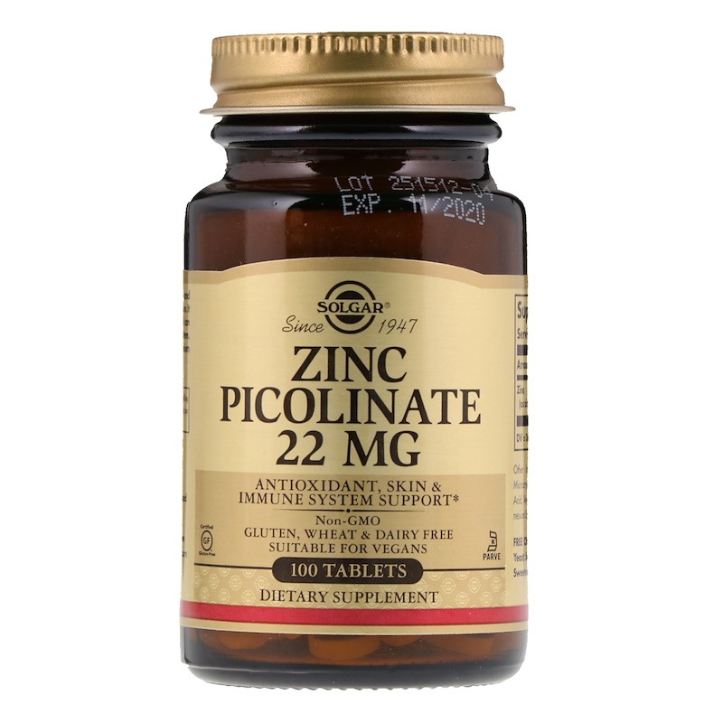 Піколінат цинку Solgar (Zinc Picolinate), 100 таблеток (SOL-03725)