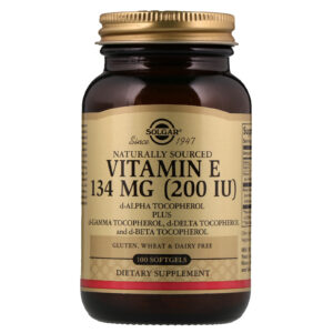 Вітамін Е Solgar Vitamin E натуральний 134 мг (200 МО), 100 гелевих капсул (SOL-03501)