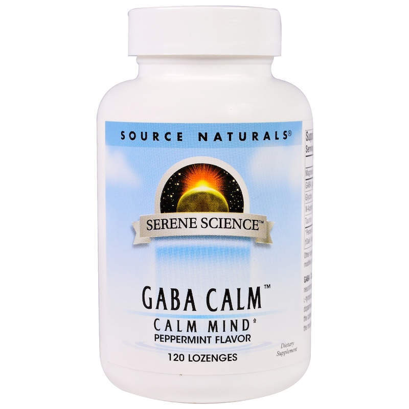ГАМК з ароматом м'яти Source Naturals (GABA Calm), 120 таблеток (SNS-00270)