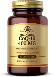 Коензим Q10 Solgar Megasorb CoQ-10 400 мг, 30 гелевих капсул (SOL-00954)