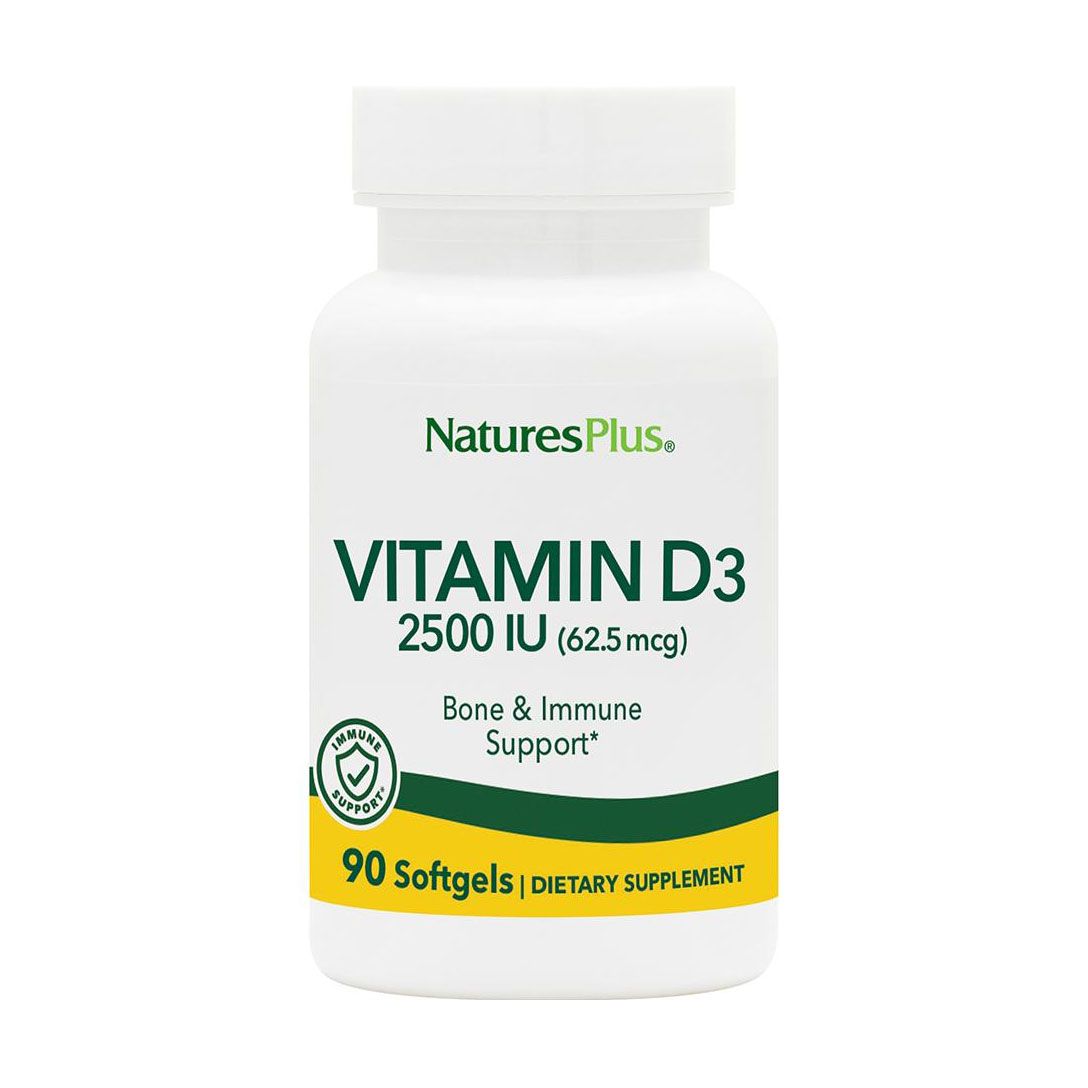Вітамін D3 Nature's Plus Vitamin D3 2500 МО, 90 гелевих капсул (NAP-01046)