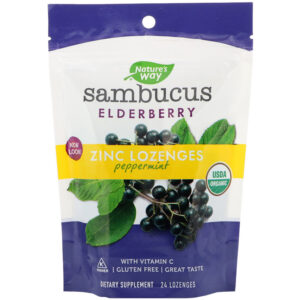Чорна бузина Nature's Way Sambucus смак м'яти, 24 льодяника (NWY-12088)