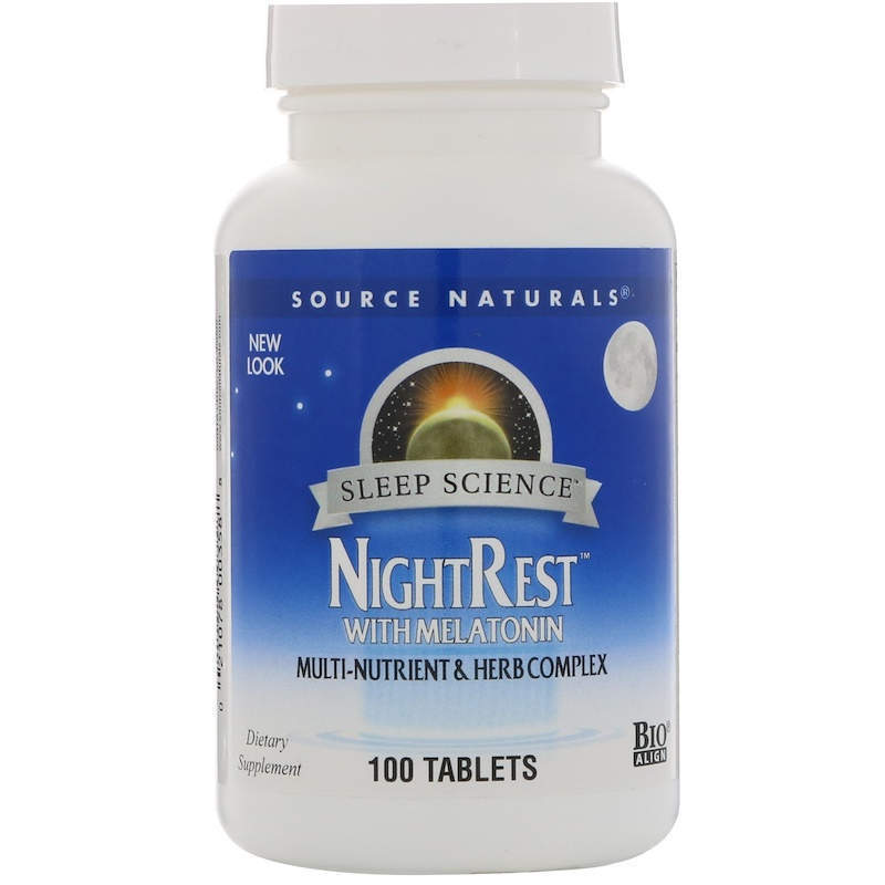 Мелатонін з травами Source Naturals NightRest With Melatonin, 100 таб. (SNS-00358)