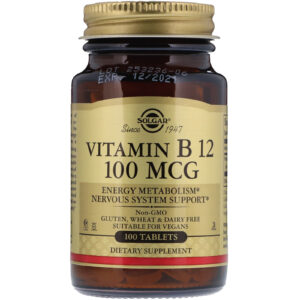 Вітамін В12 Solgar (ціанокобаламін) Vitamin B12 100 мкг, 100 таблеток (SOL-03180)