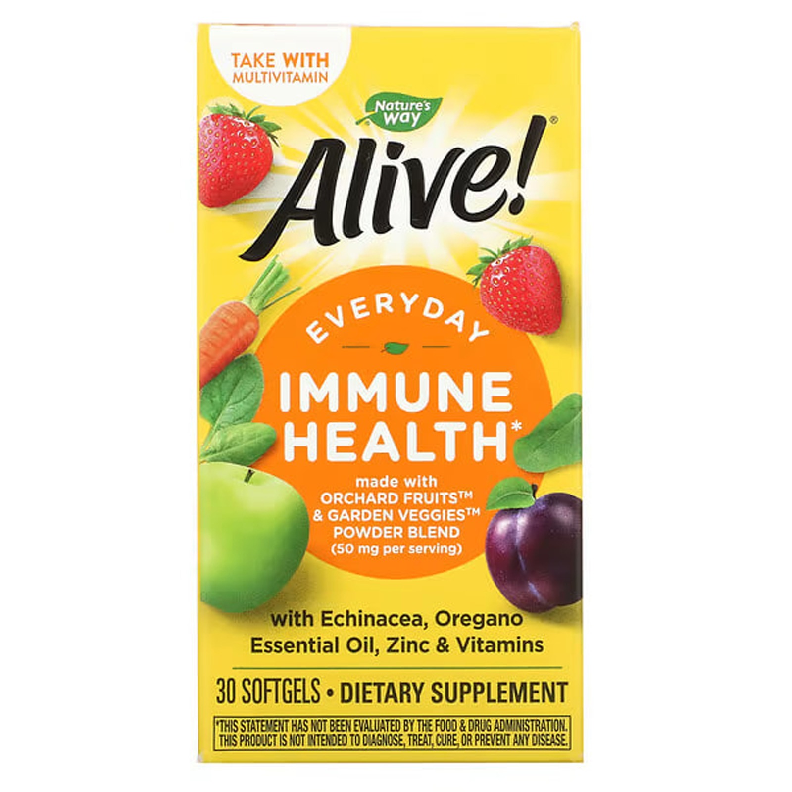 Мультивітаміни Nature's Way підтримка імунітету Alive! Immune Health, 30 гелевих капсул (NWY-13294)
