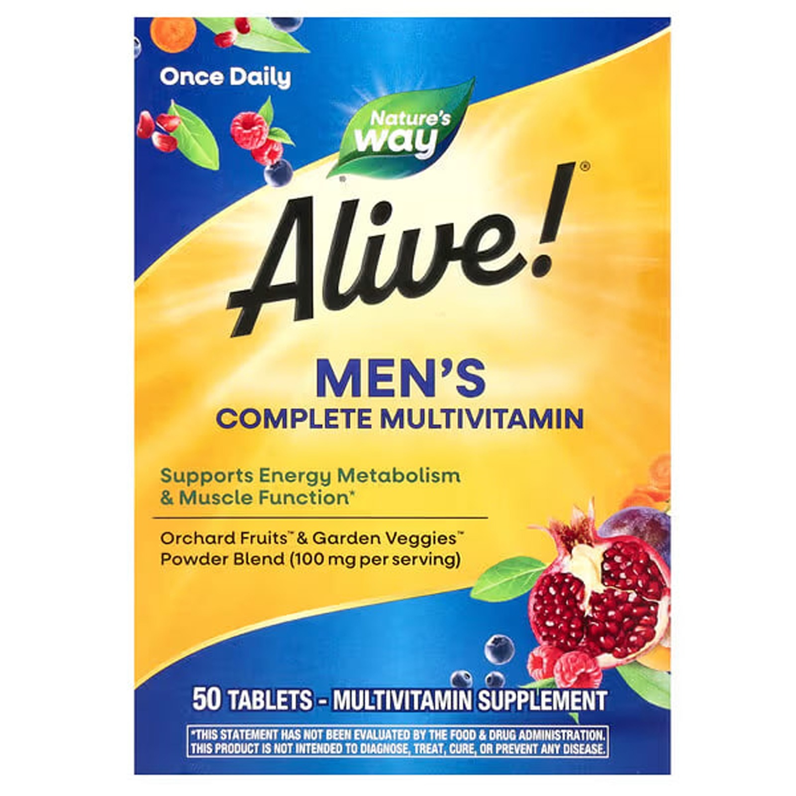 Мультивітаміни для чоловіків Nature's Way Alive ! Men's Energy, 50 таблеток (NWY-13660)