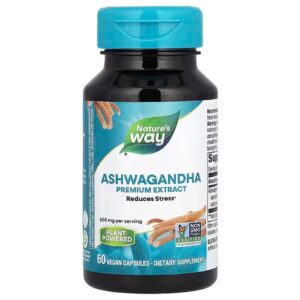 Ашваганда Nature's Way Ashwagandha преміум екстракт 500 мг, 60 веганських капсул (NWY-15387)