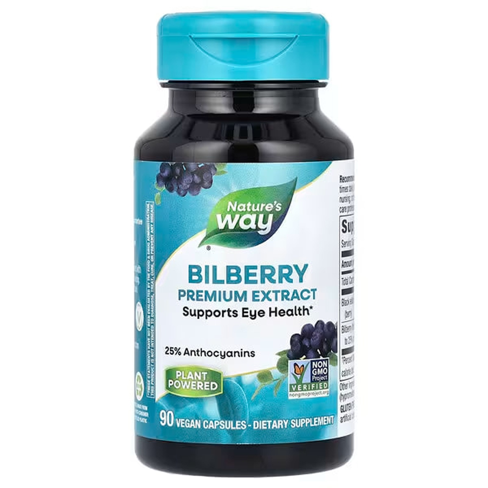 Чорниця для зору Nature's Way Bilberry преміум екстракт, 90 веганських капсул (NWY-60510)