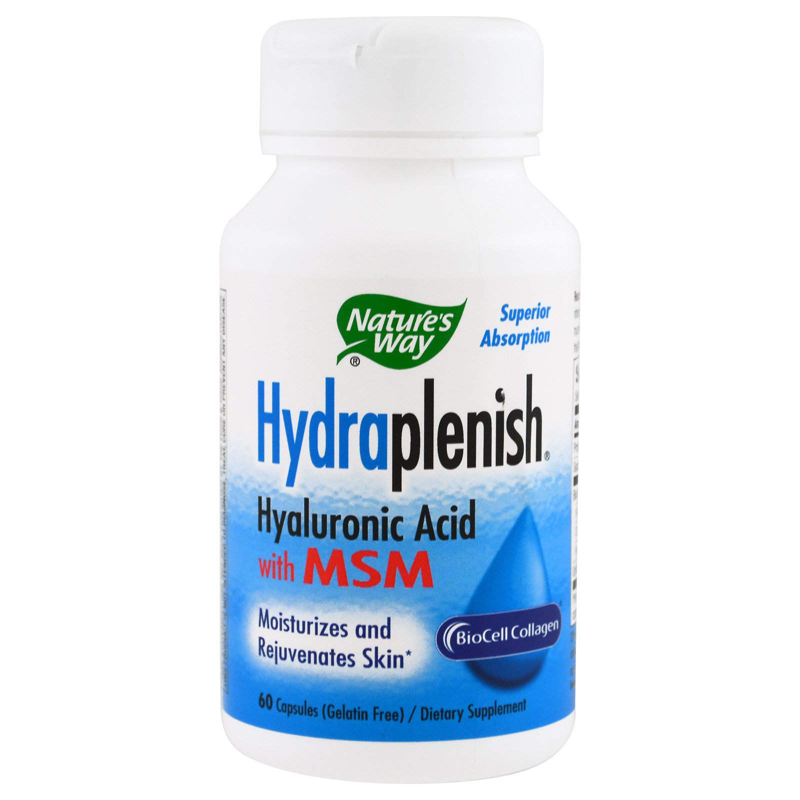Гіалуронова кислота + МСМ Nature's Way Hyaluronic Acid With MSM, 60 капсул (NWY-15603)