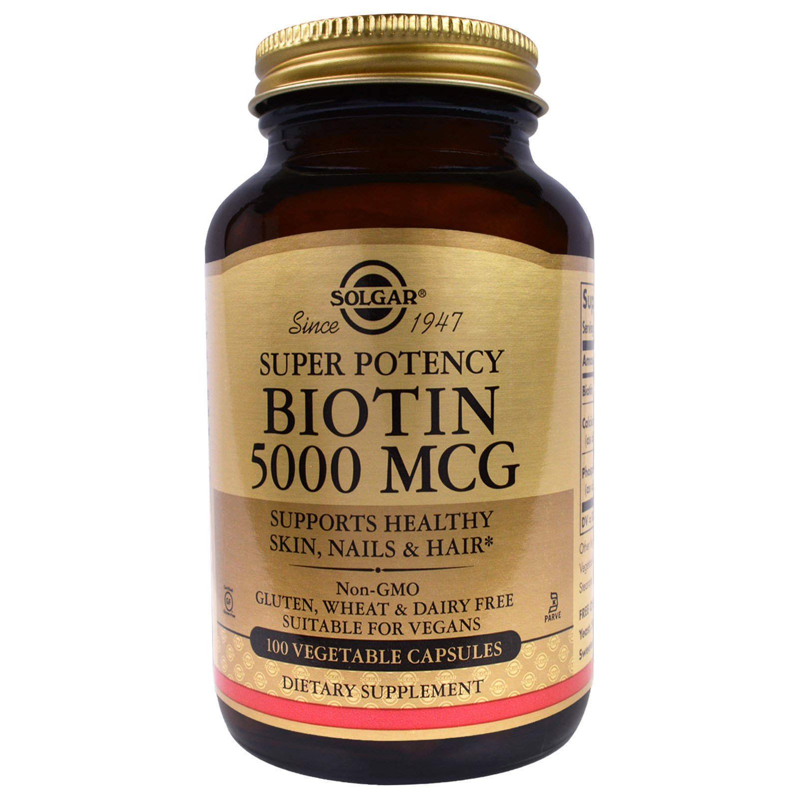 Біотин Solgar Biotin 5000 мкг, 100 капсул (SOL-00314)