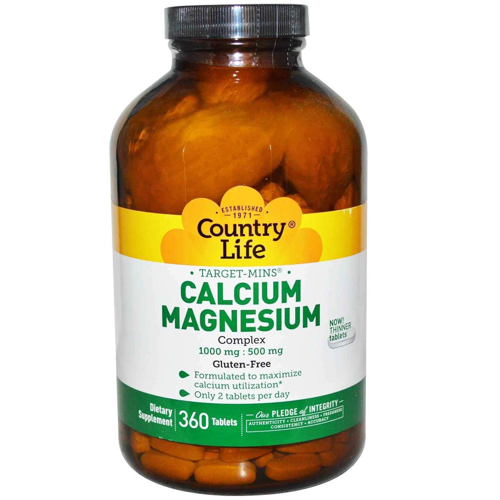 Кальцій Магній Country Life Calcium-Magnesium 1000-500 мг, 360табл (CLF-02489)