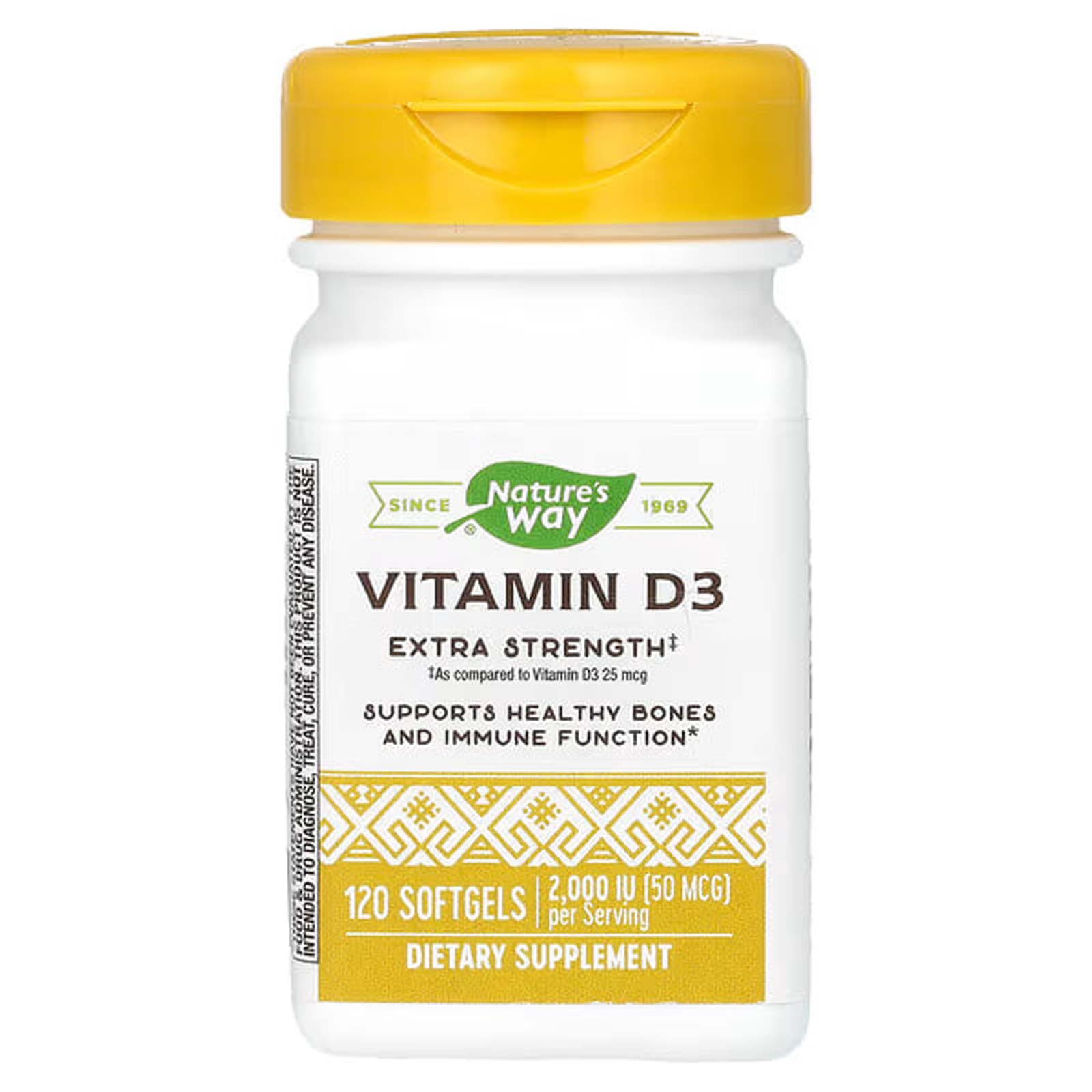 Вітамін D3 Nature's Way Vitamin D3 підвищена сила 50 мкг (2000 МО), 120 капсул (NWY-15590)