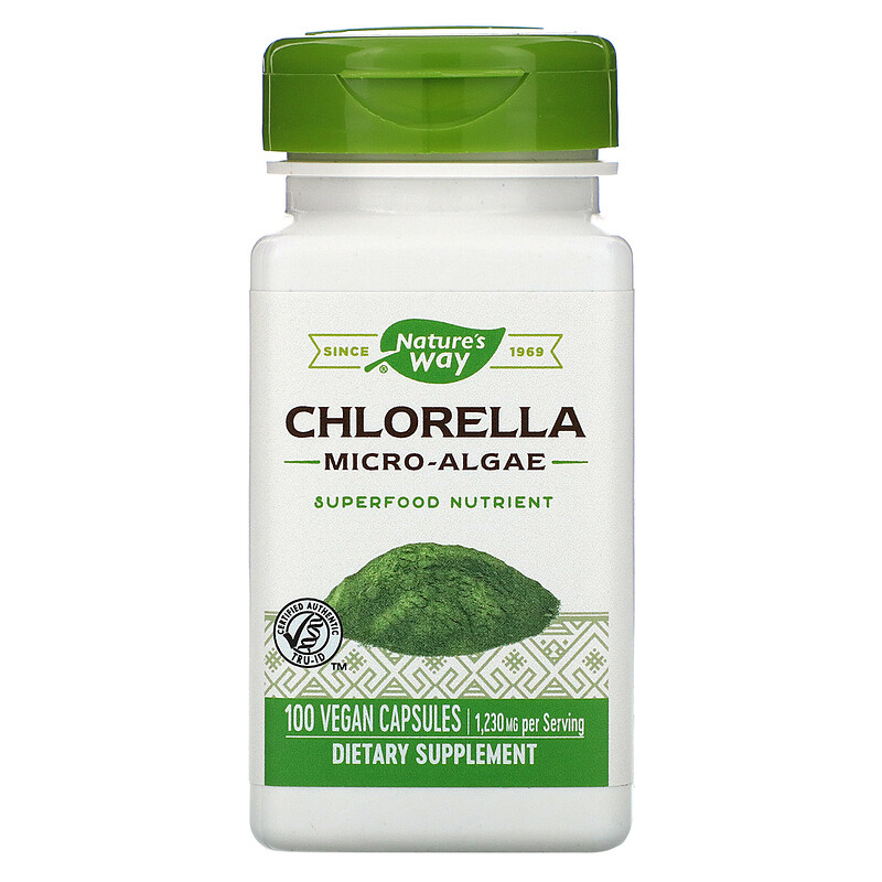 Хлорела Nature's Way Chlorella мікроводорості 1230 мг, 100 капсул (NWY-11850)
