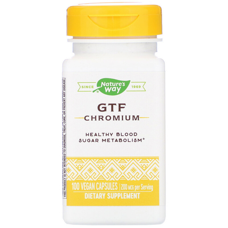 Хром Nature's Way полінікотінат GTF Chromium 200 мкг, 100 капсул (NWY-41021)