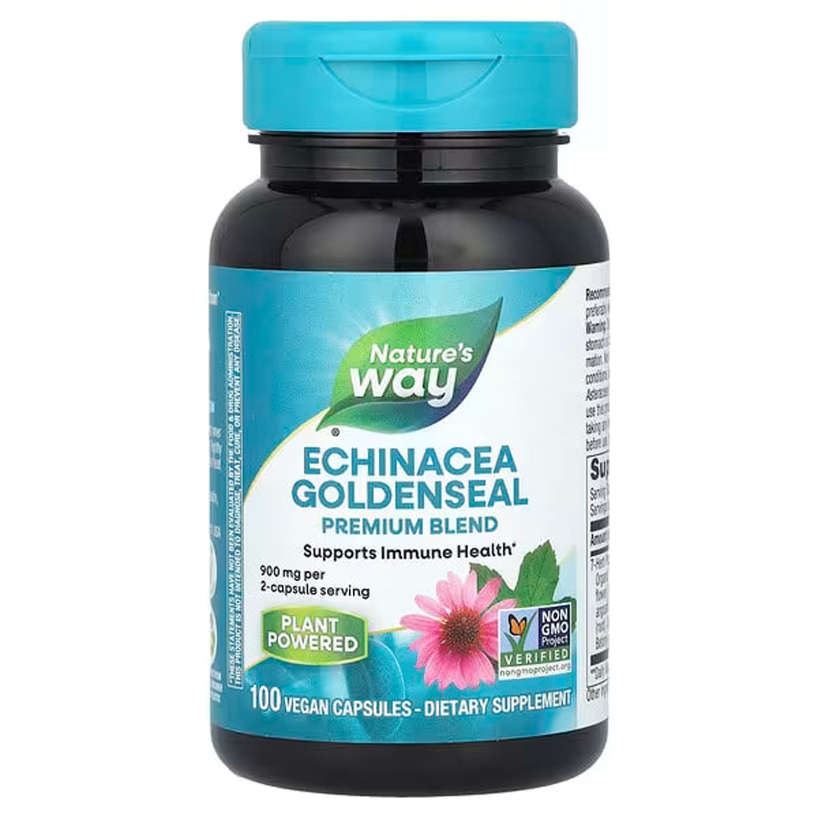 Ехінацея та гідрасстис Nature's Way Echinacea Goldenseal 900 мг преміум-суміш, 100 веганських капсул (NWY-00415)