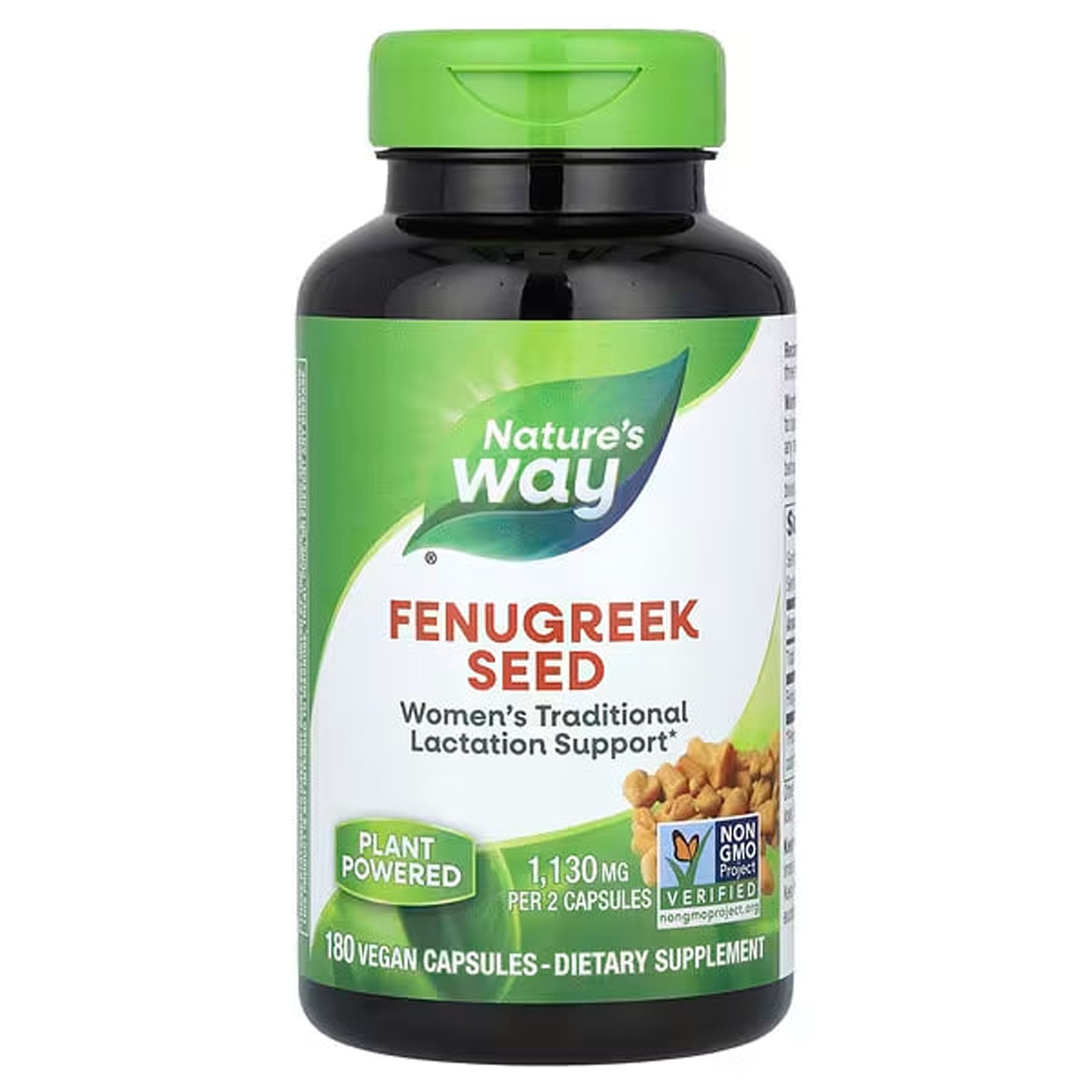 Пажитник Nature's Way Fenugreek Seed насіння 1130 мг, 180 веганських капсул (565 мг на капсулу)(NWY-14610)