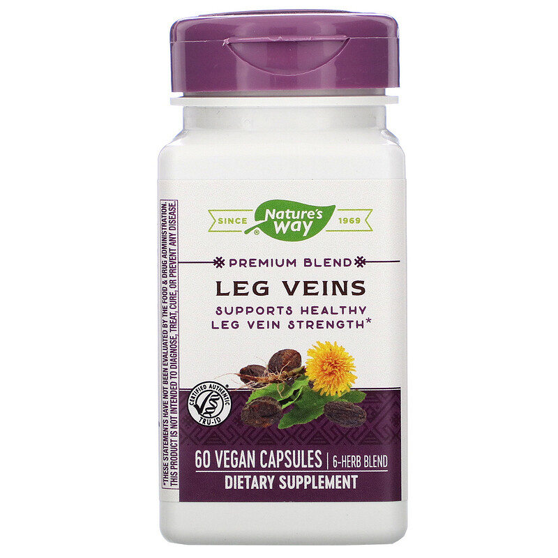 Варикоз на ногах Nature's Way Leg Veins суміш, 60 капсул (NWY-79270)