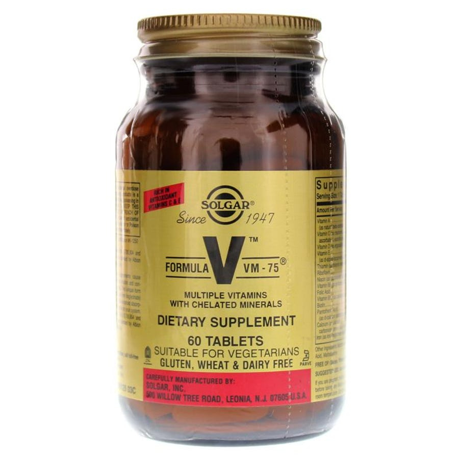Мультивітаміни та хелатні мінерали, Formula V, VM-75, Solgar, 60 таблеток (SOL-01181)