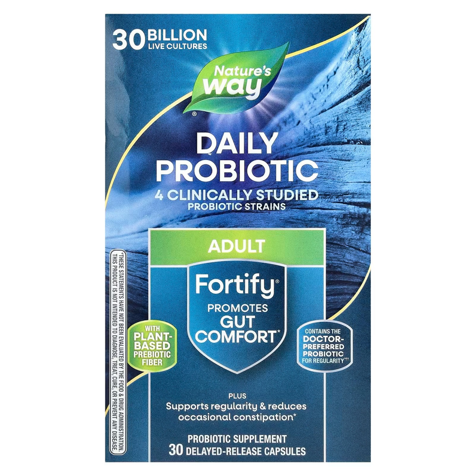 Пробіотики + пребіотики Nature's Way Fortify щоденні 30 млрд КУО для дорослих, 30 капсул з відстроченим вивільненням (NWY-10294)
