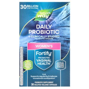 Пробіотики + пребіотик для жінок Nature's Way Fortify повсякденний догляд 30 млрд КУО, 30 капсул з відстроченим вивільненням (NWY-10295)