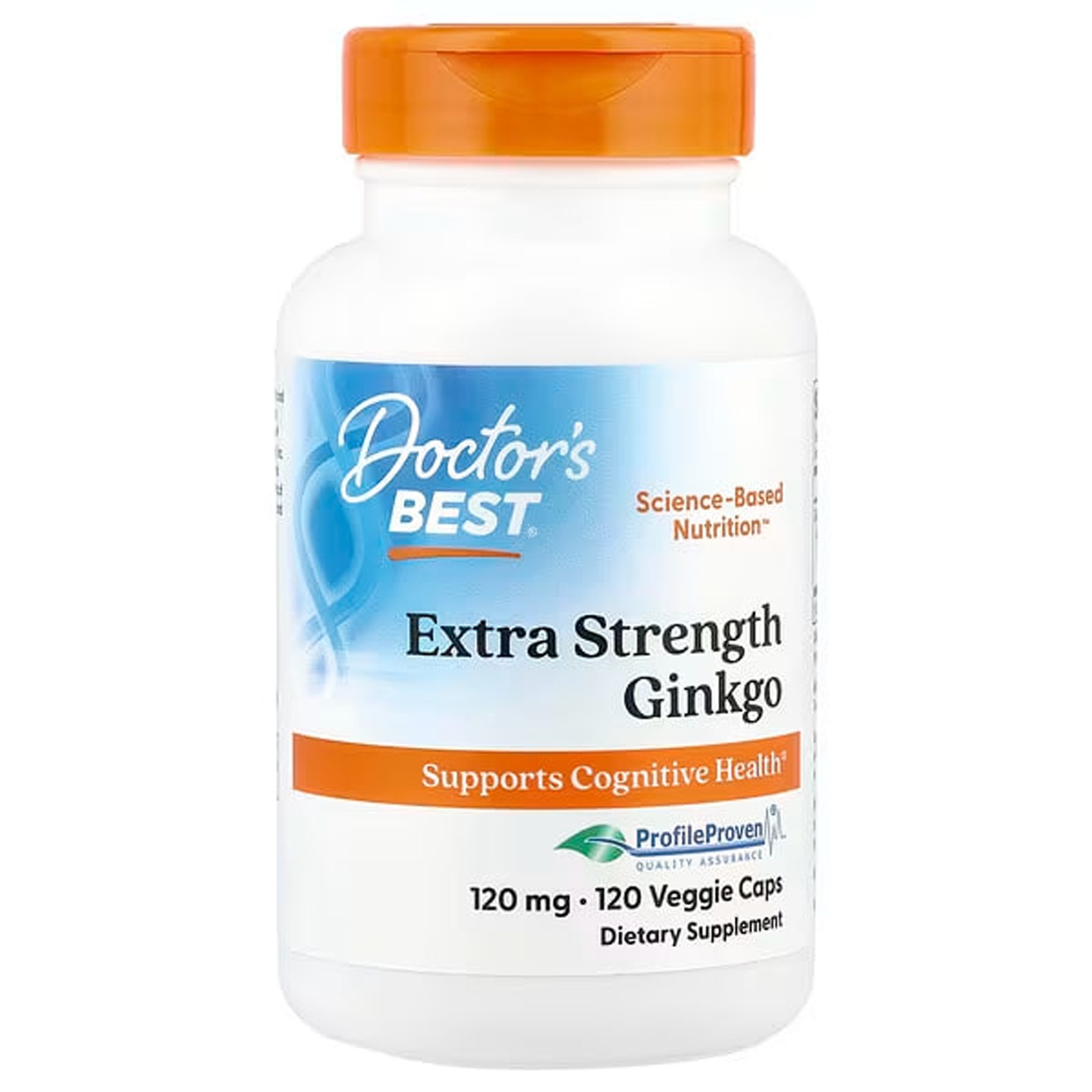Гінкго Білоба Doctor's Best Extra Strength Ginkgo екстрасильний 120 мг, 120 веганських капсул (DRB-00091)