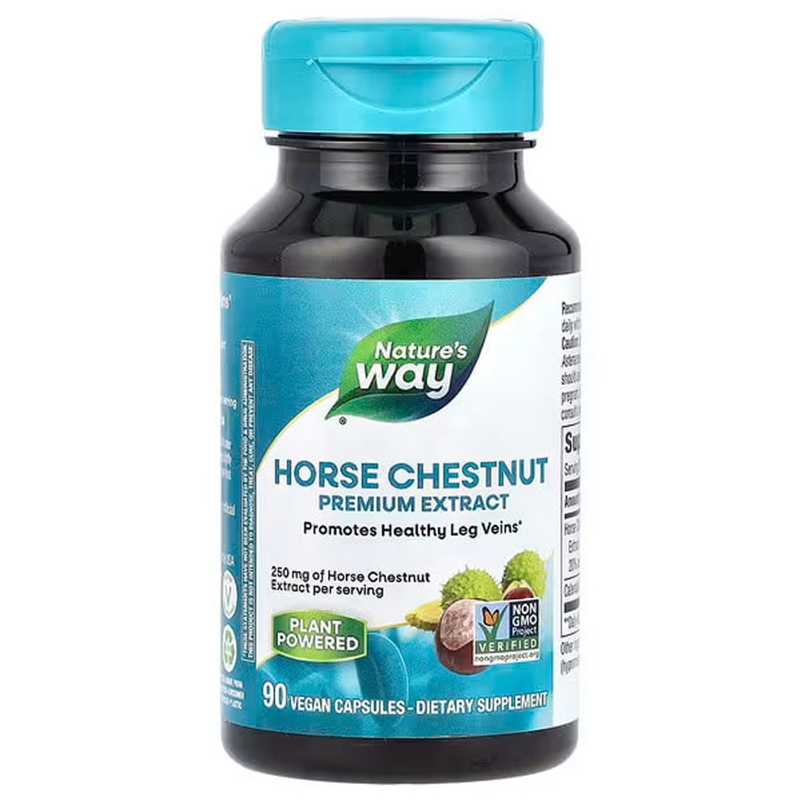 Кінський каштан Nature's Way Horse Chestnut преміум екстракт 250 мг, 90 веганських капсул (NWY-62000)