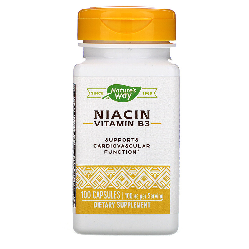 Вітамін В3 Nature's Way Niacin 100 мг, 100 капсул (NWY-40470)