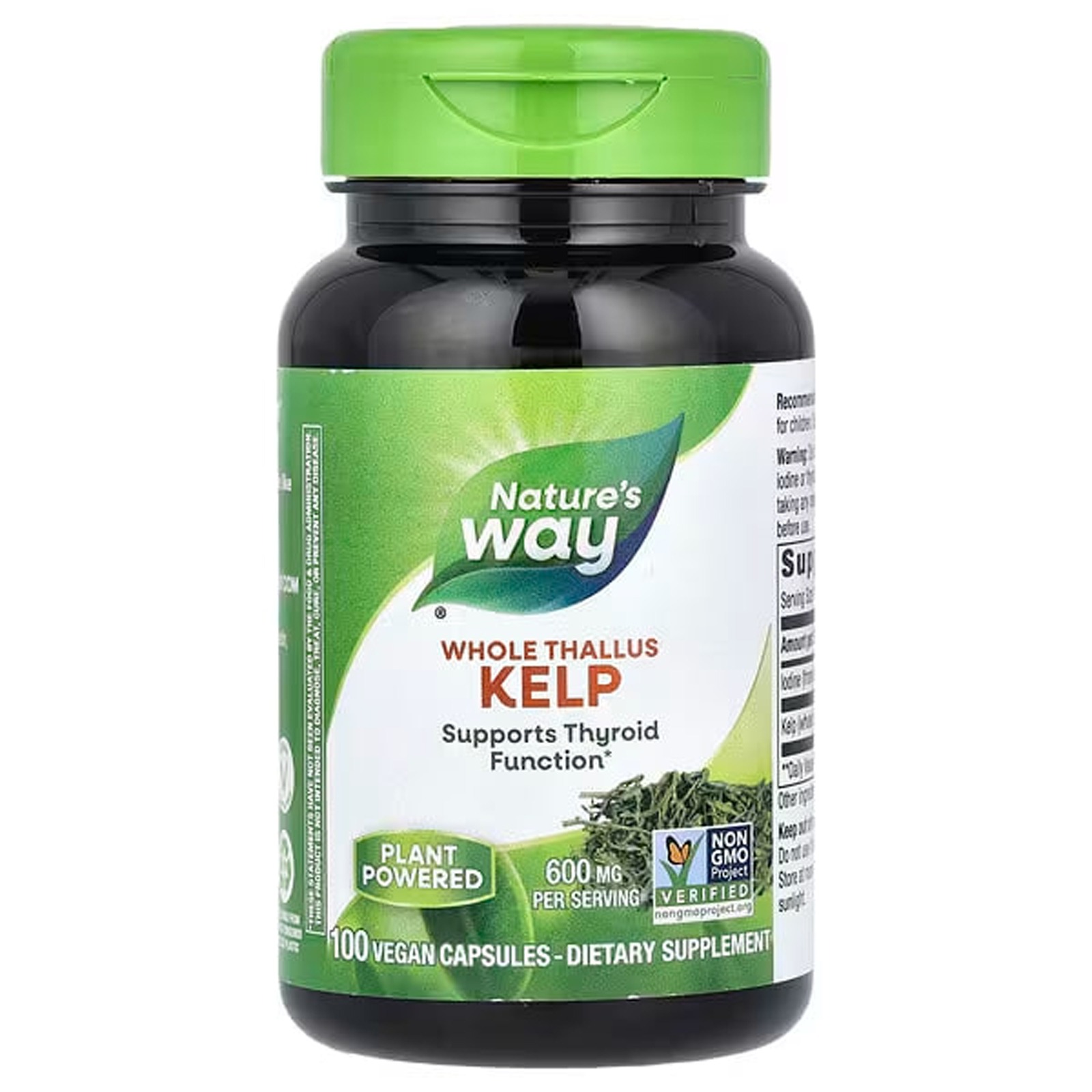Ламінарія Nature's Way Kelp Whole Thallus 600 мг, 100 веганських капсул (NWY-14500)