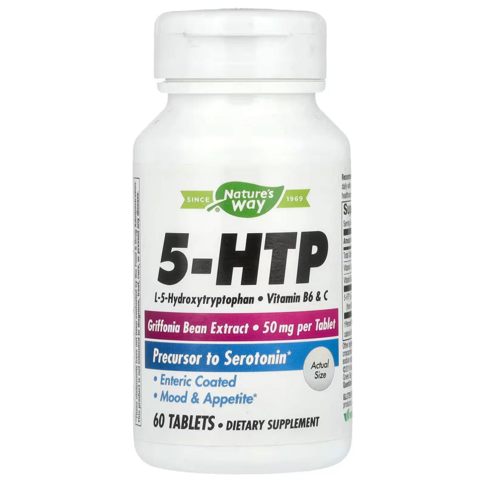 L-5-гідрокситриптофан Nature's Way 5-HTP 50 мг, 60 вегетаріанських таблеток (NWY-45250)